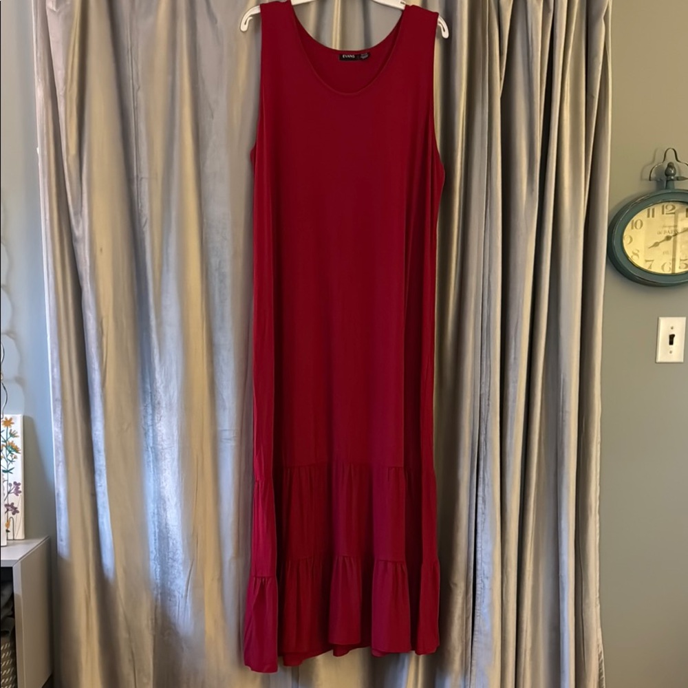 Evans Red Sleeveless Maxi Dress